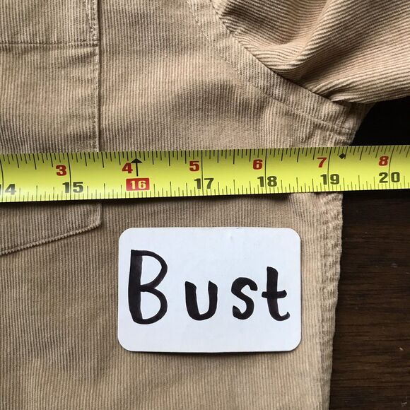 Express Neutral Tan Cotton Corduroy Long Sleeve Collared Stretch Shirt Top XS - Picture 6 of 10